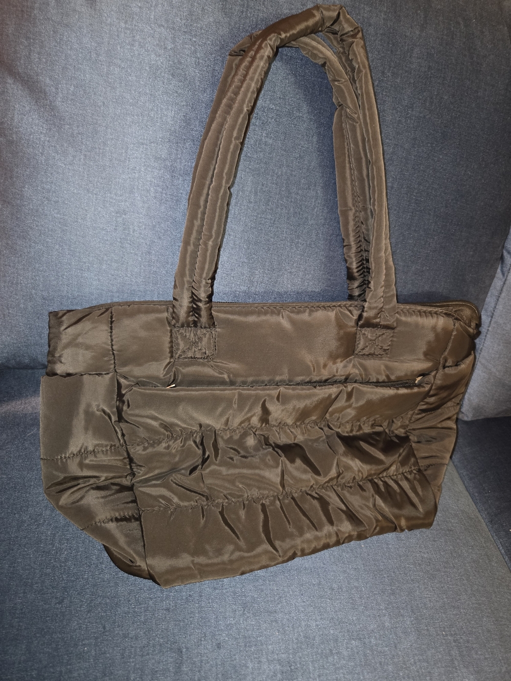Black Quilted Tote Bag - Unbranded